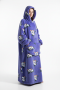 Robe de chambre polaire violette à motif koala moelleuse avec poches
